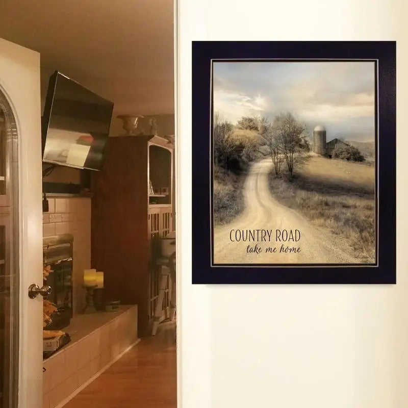 Country Road Take Me Home Framed Wall Art