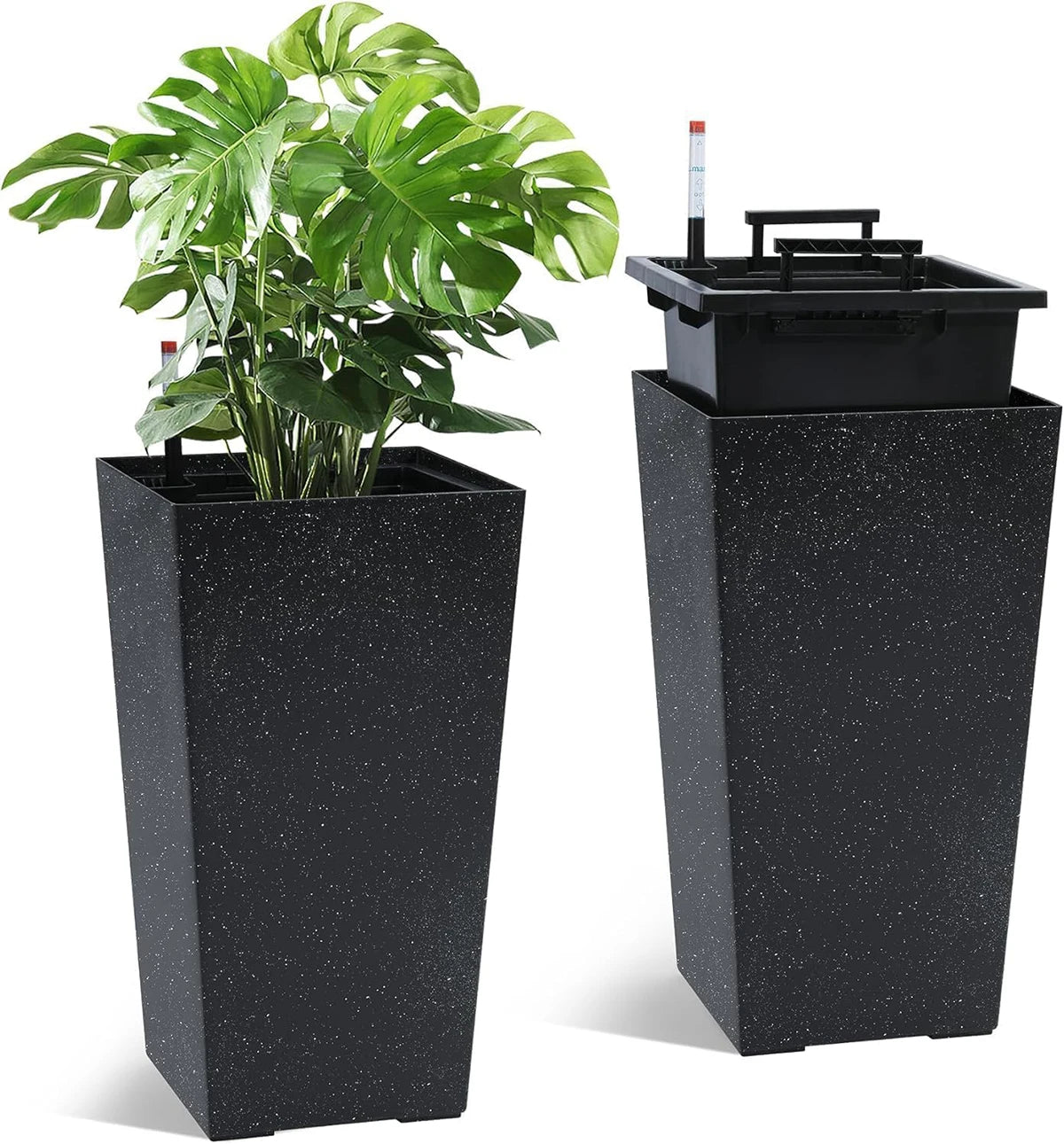 Large Rectangular Planters Set of 2, Outdoor Indoor
