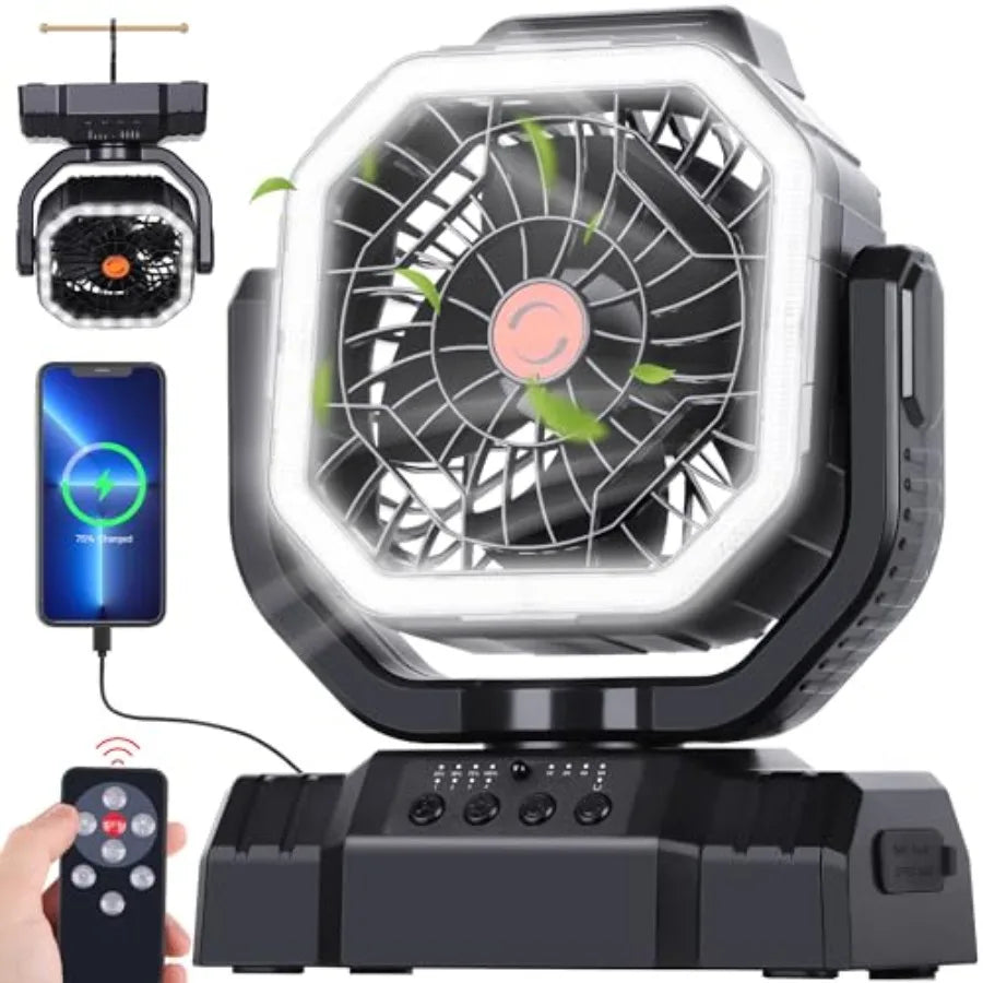 20000mAh High Speed Portable Camping Fan