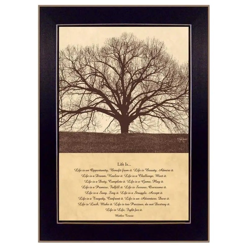 Modern Framed Wall Art - "Life Is" Inspirational Print