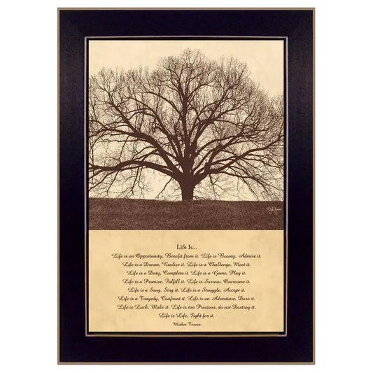 Modern Framed Wall Art - "Life Is" Inspirational Print