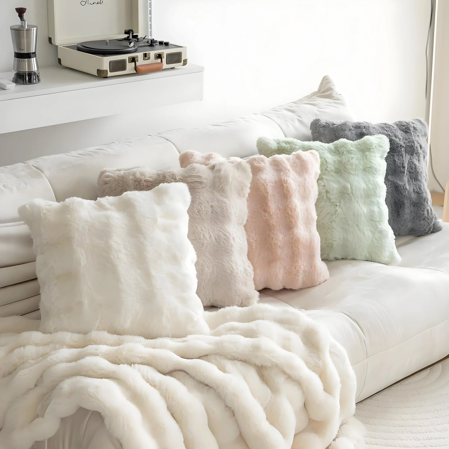 Cloud-Like Faux Fur Pillow Covers (Set of 2)