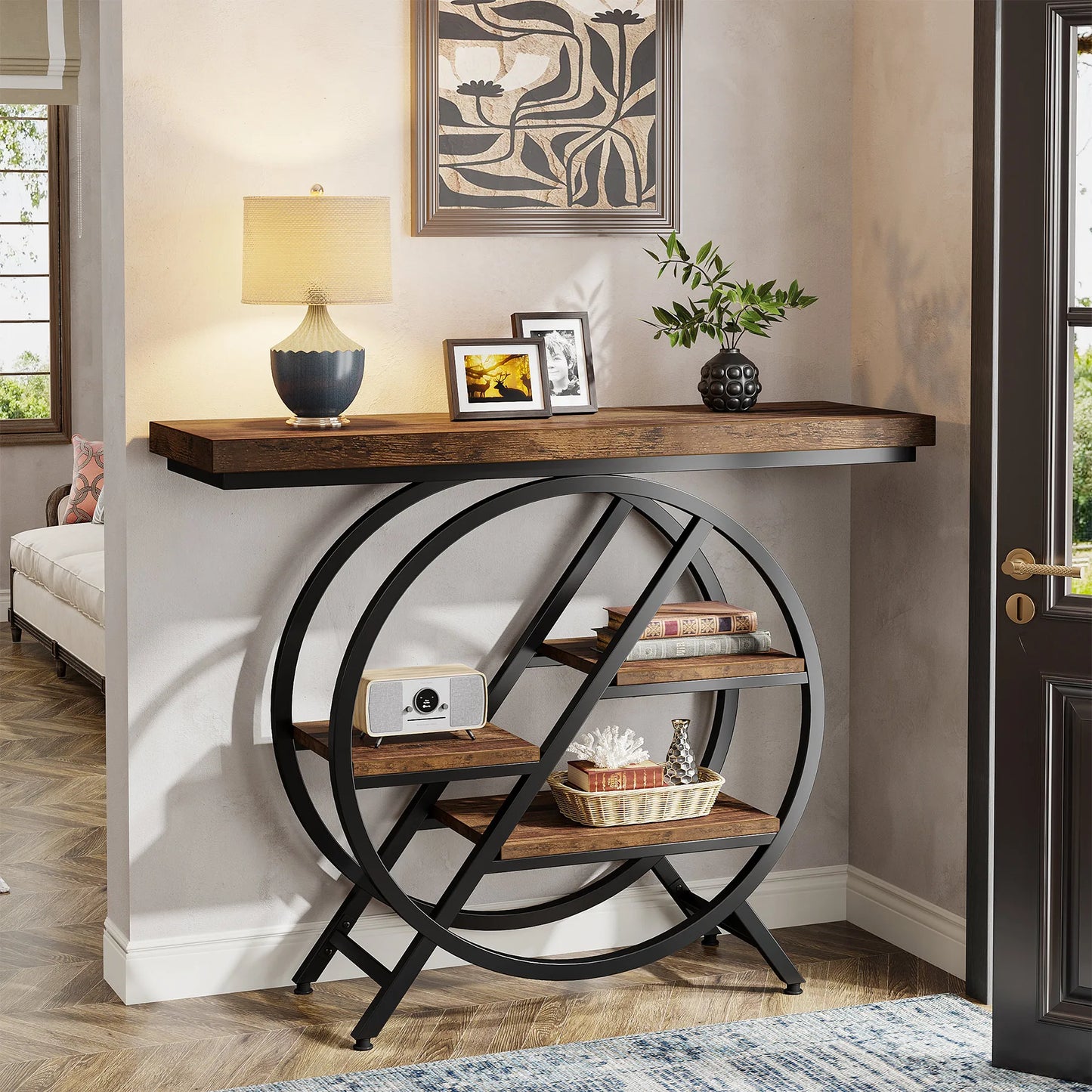 4-Tier Entryway, Narrow Hallway, Sofa Console Table