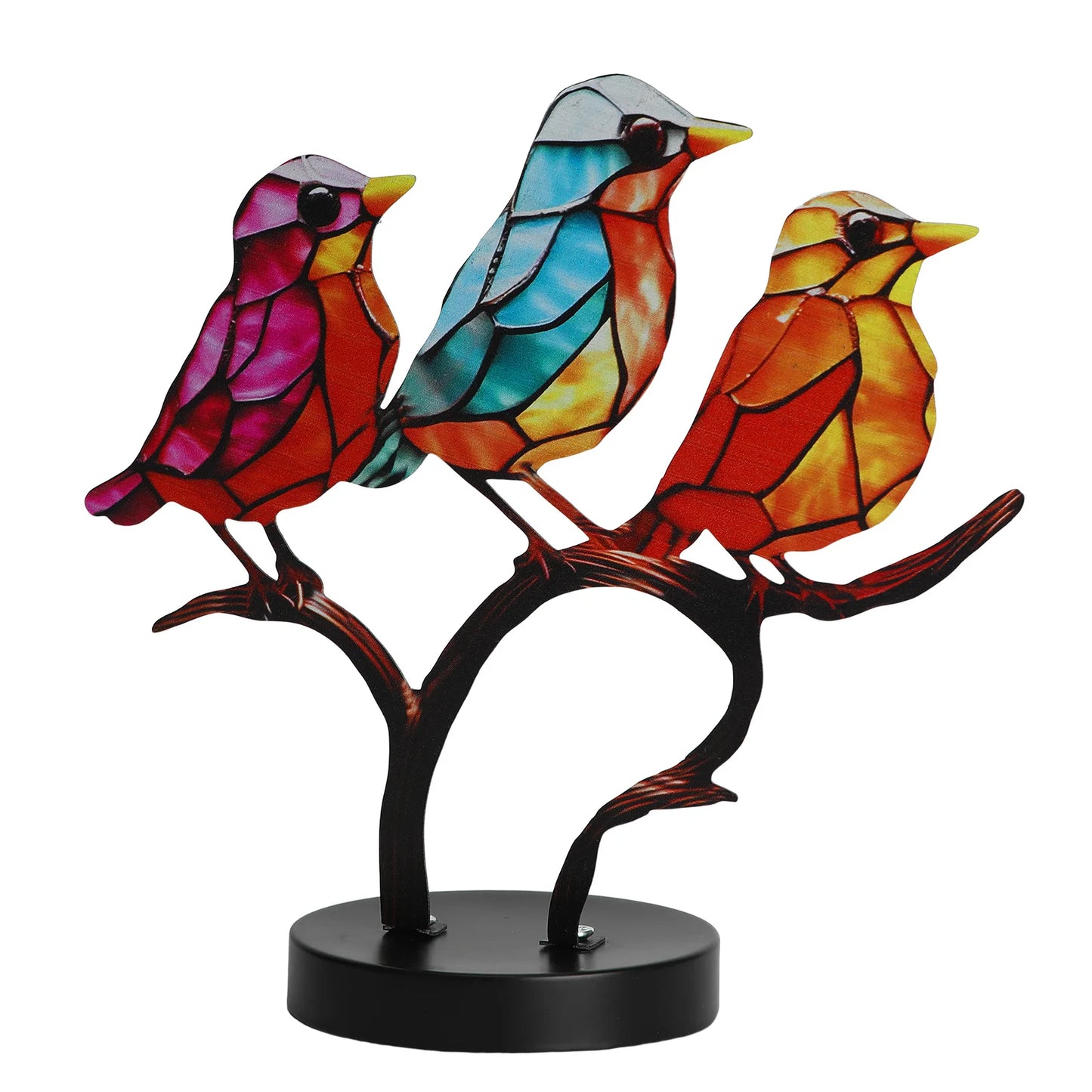 Metal Bird Colorful Sculpture Ornaments Household Craft