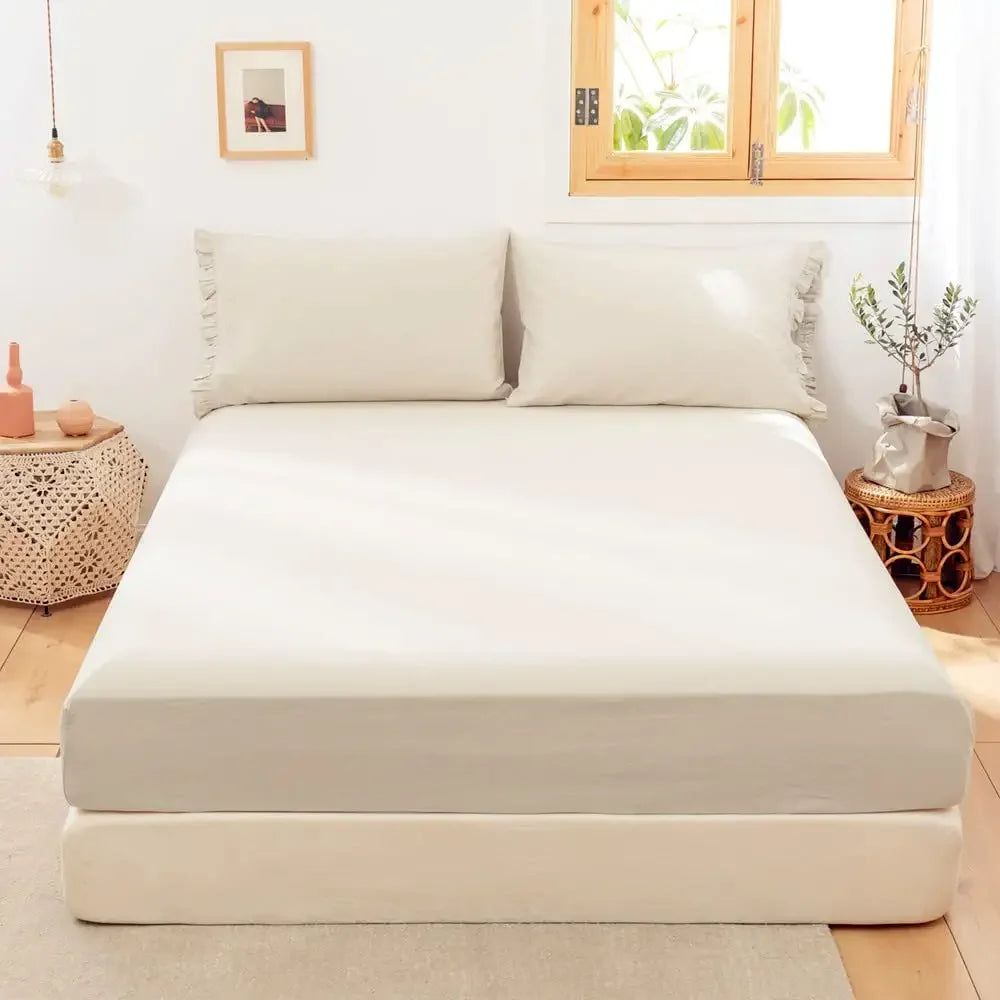 Simple&Opulence Linen Fitted Sheet (1 Piece) Flax Cotton