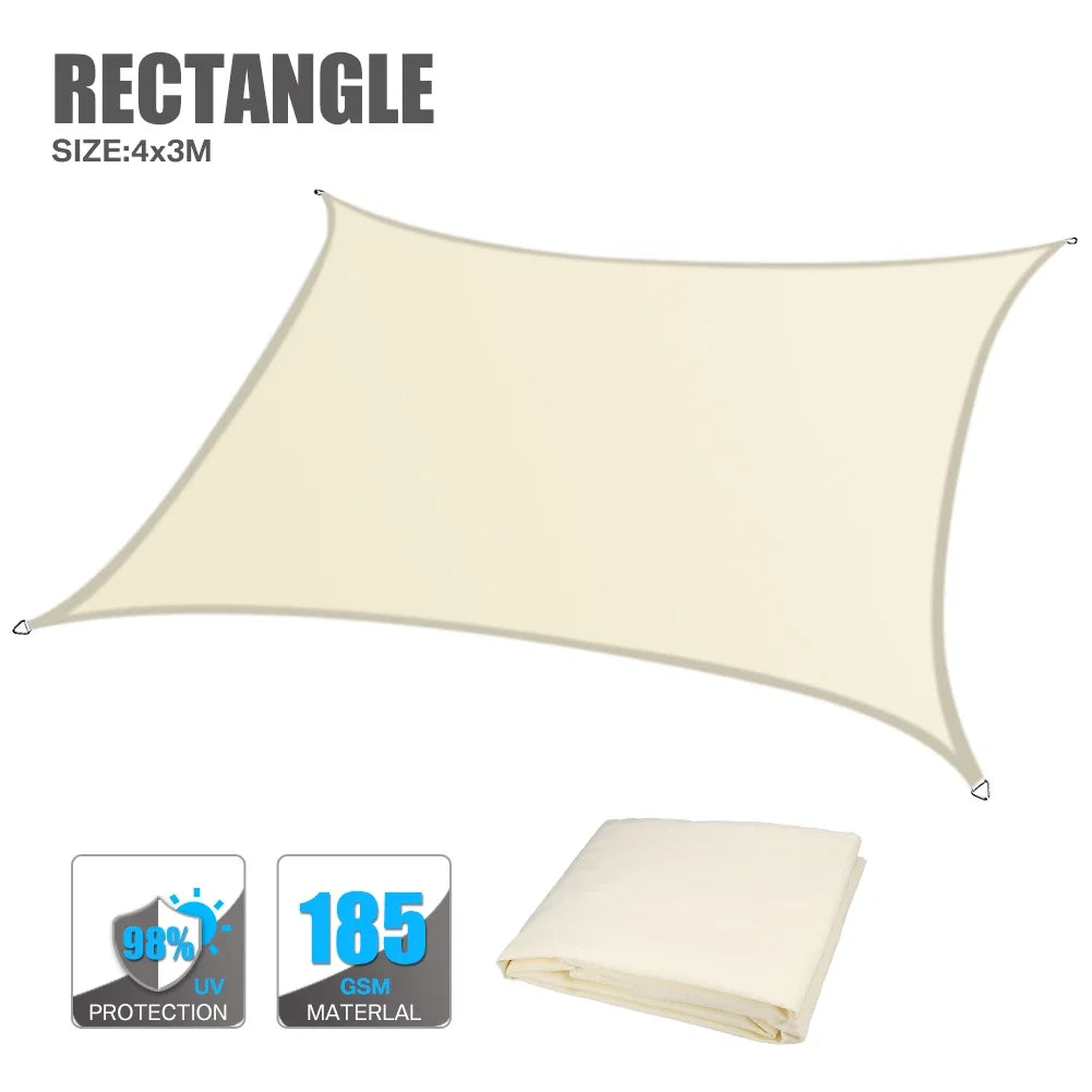 Waterproof Sun Shelter Sunshade Sail Cover Protection