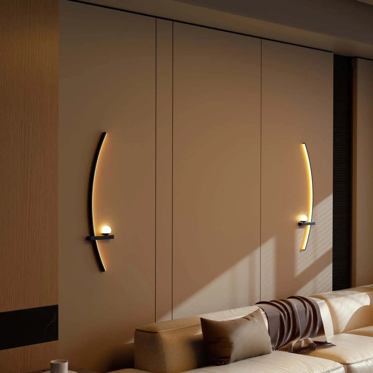Modern Arched Metal Adjustable LED Wall Sconce