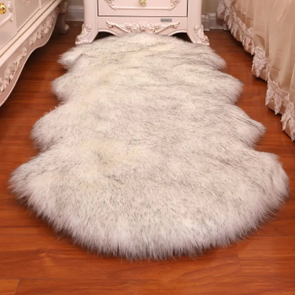 Washable Fluffy Shaggy Non-Slip Faux Fur Sheepskin Rug
