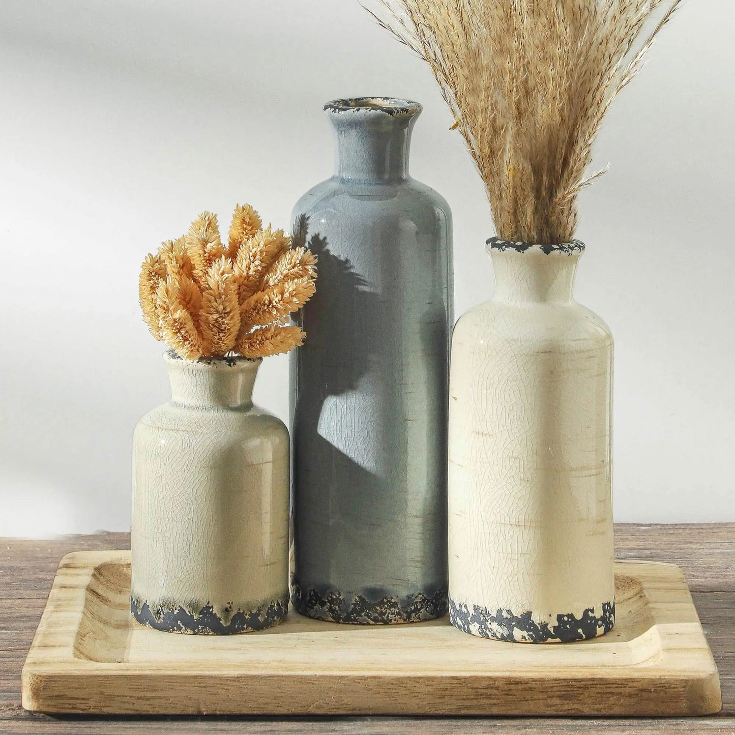 Vintage Ceramic Flower Vase Set of 3
