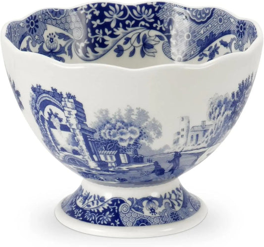 Blue Italian 4.75-Inch Decorative Scalloped Edge Serving Bowl