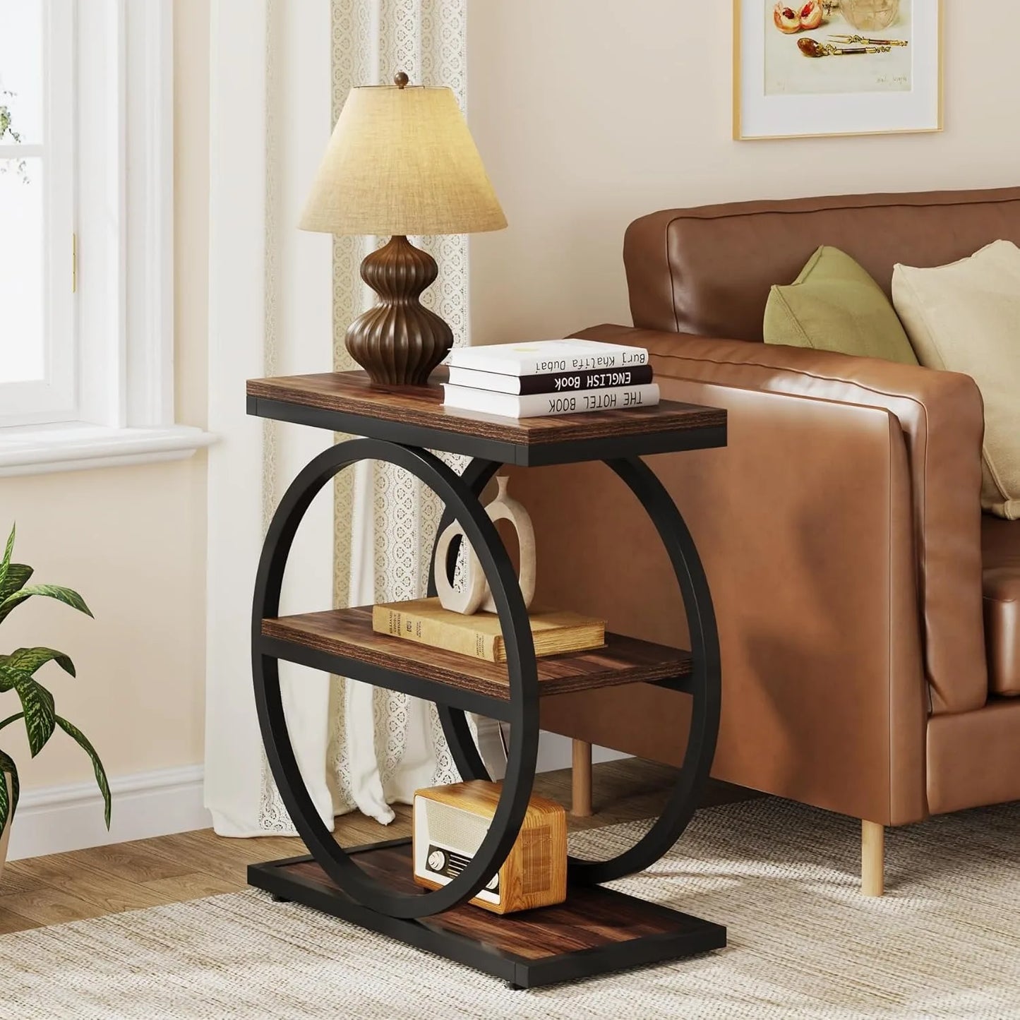 Sofa End Table, Slim Nightstand | Bedside Table