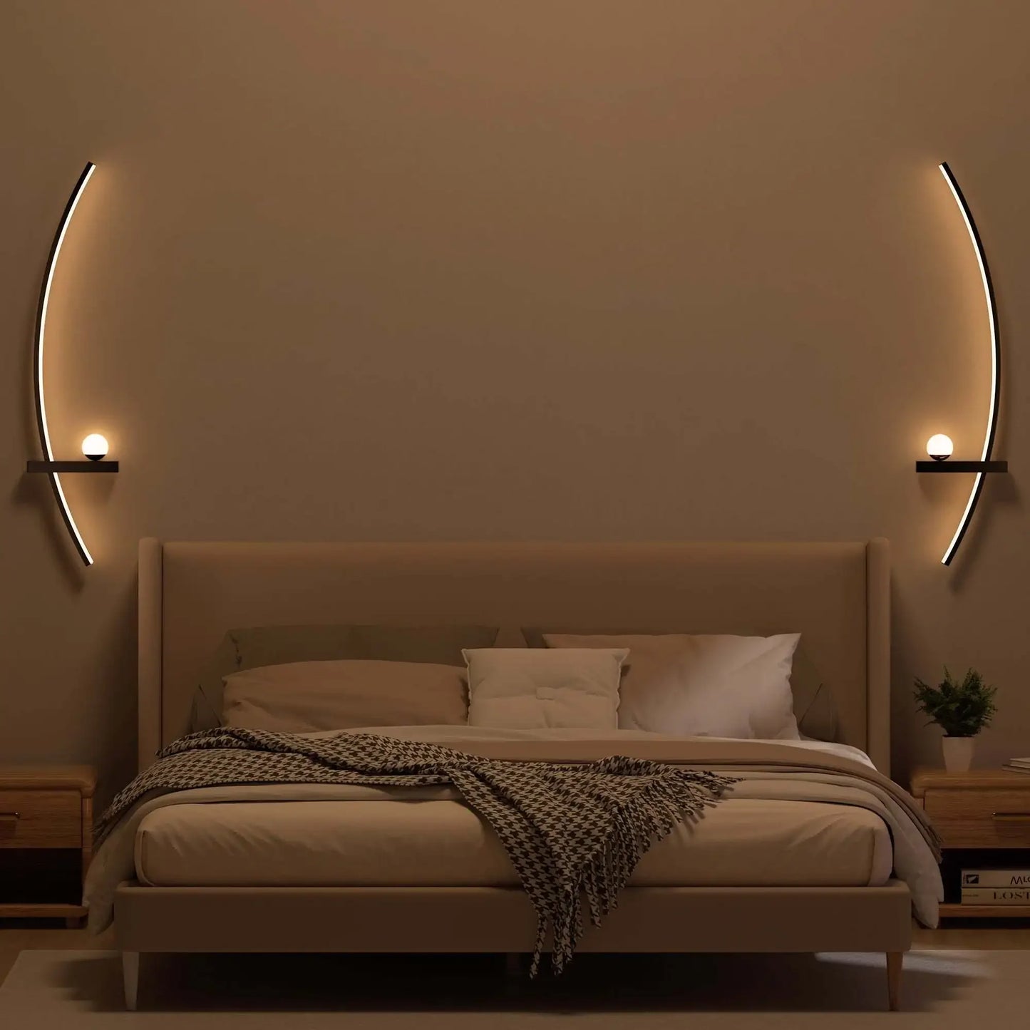 Modern Arched Metal Adjustable LED Wall Sconce