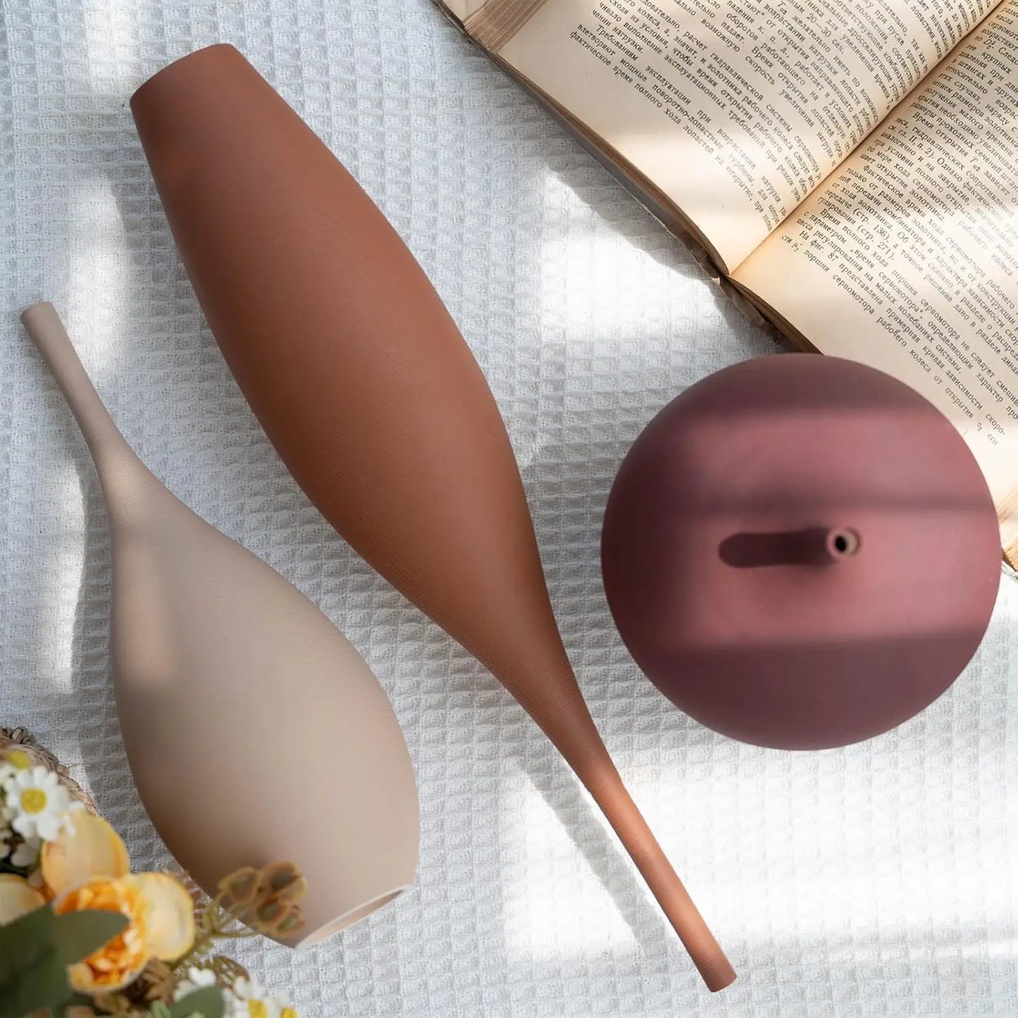 Modern Minimalist Ceramic Vases, Set of 3