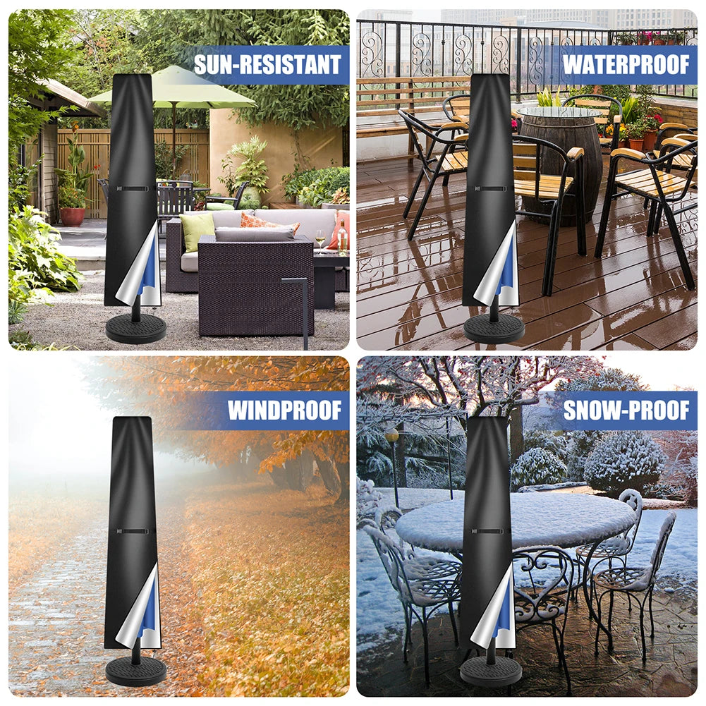 Straight Waterproof Parasol Protective Cover Zip Weatherproof