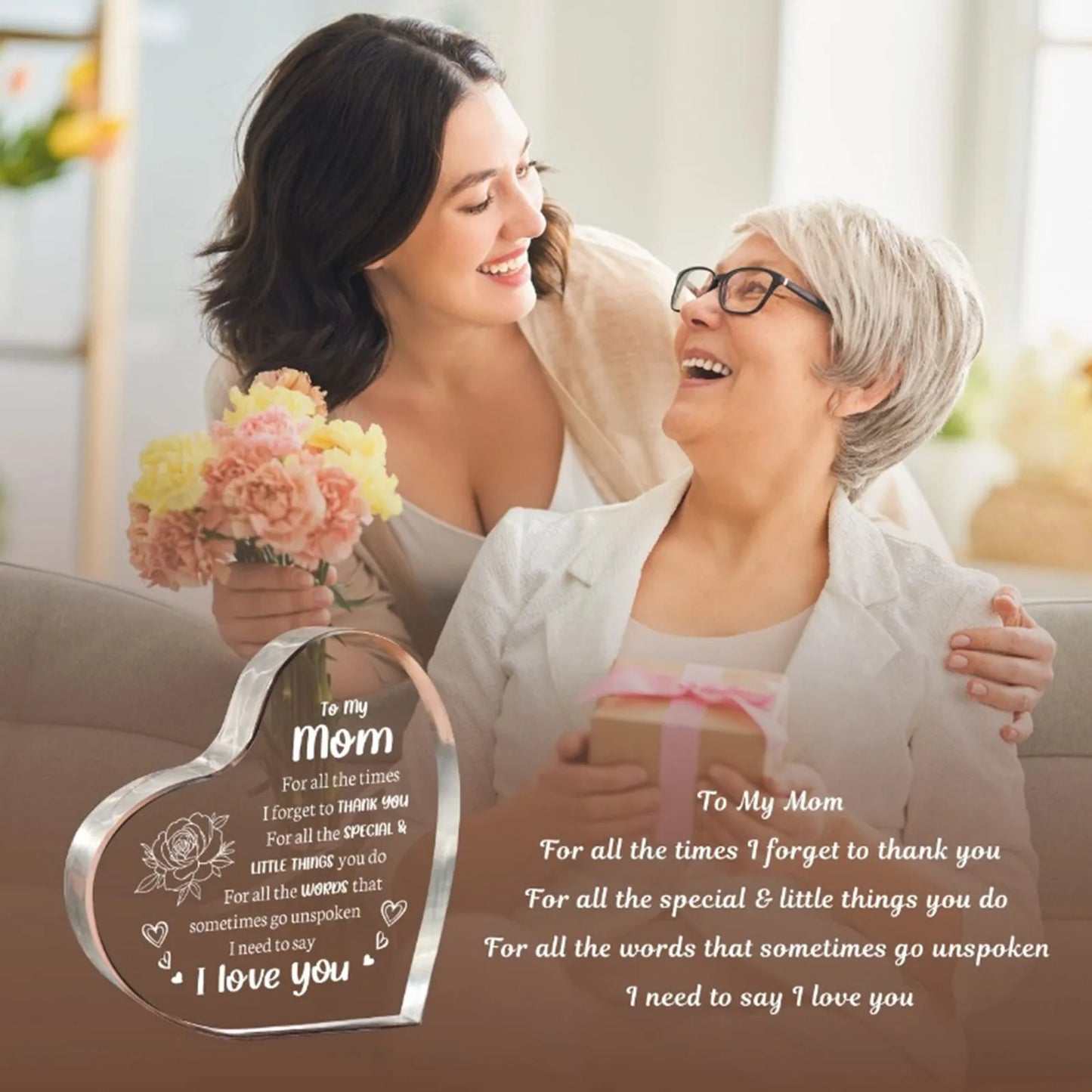 Mother's Day Gift Sign Heart Shaped Plaque