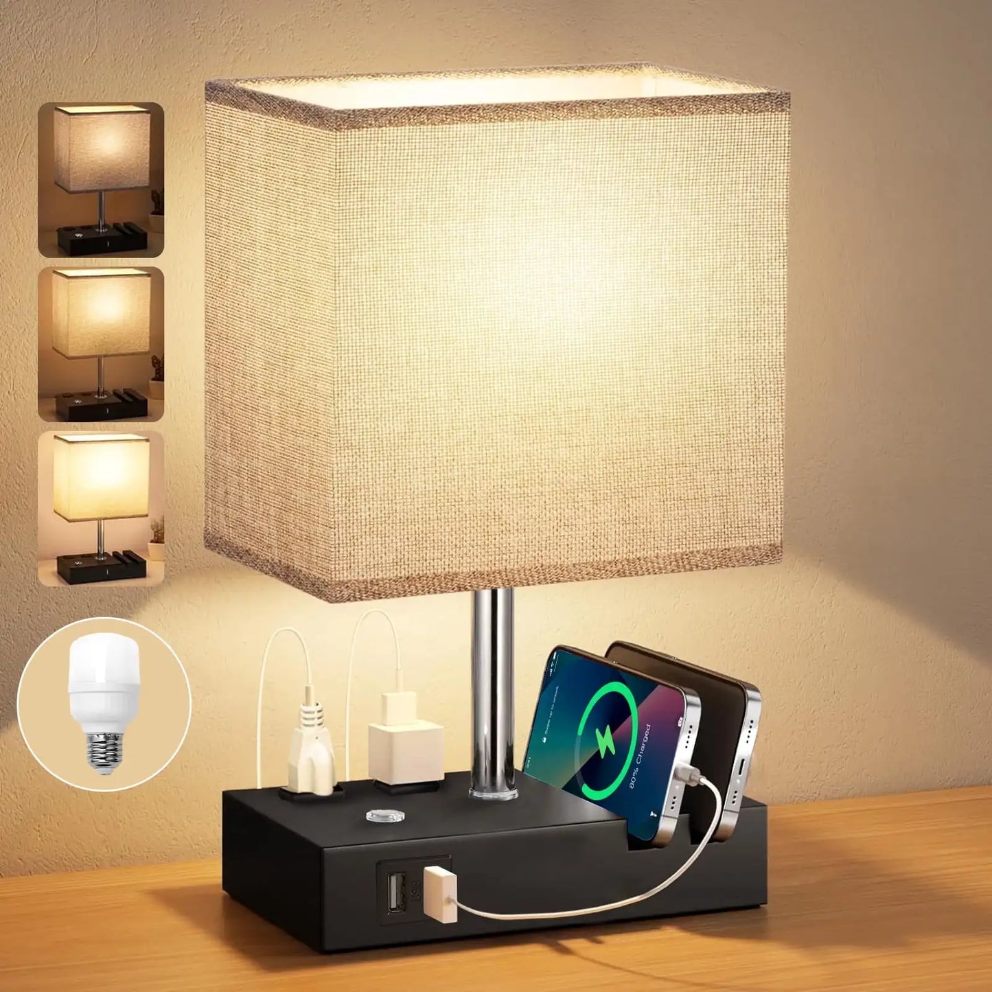 15.7" Lamp Dual Fast USB Charging Ports