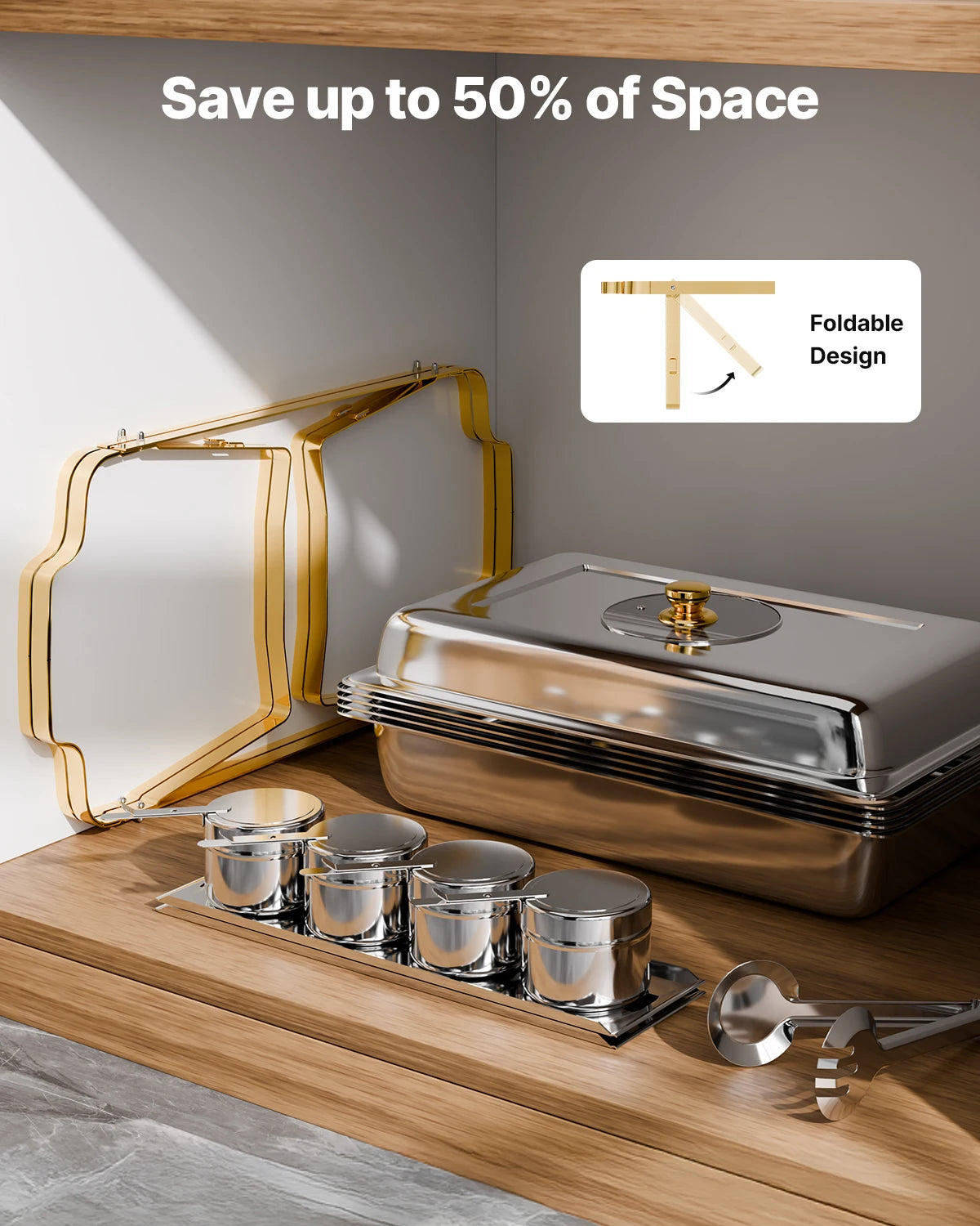 2/4 Pack Rectangular Chafing Dish Buffet Set