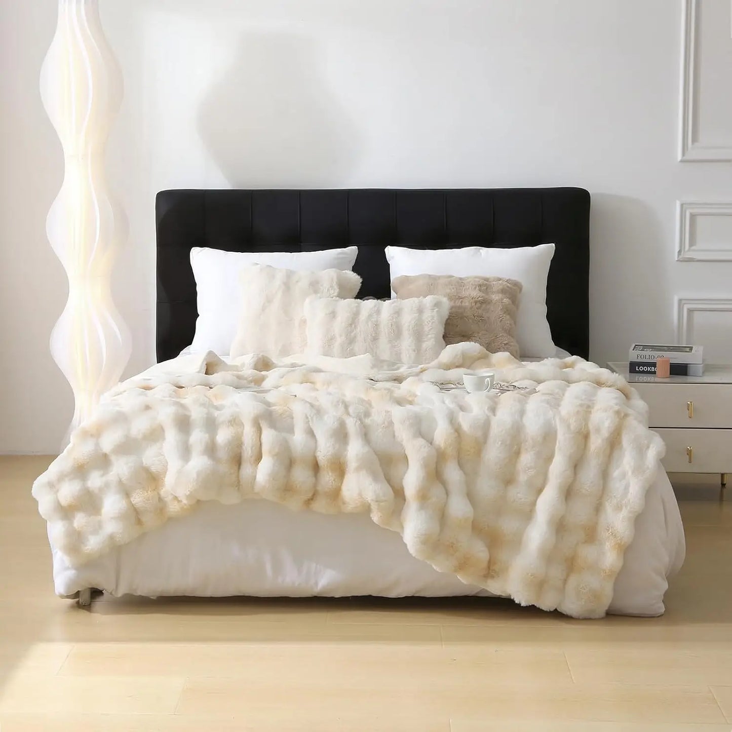 1PC Cozy Faux Rabbit Fleece Blanket | Throw
