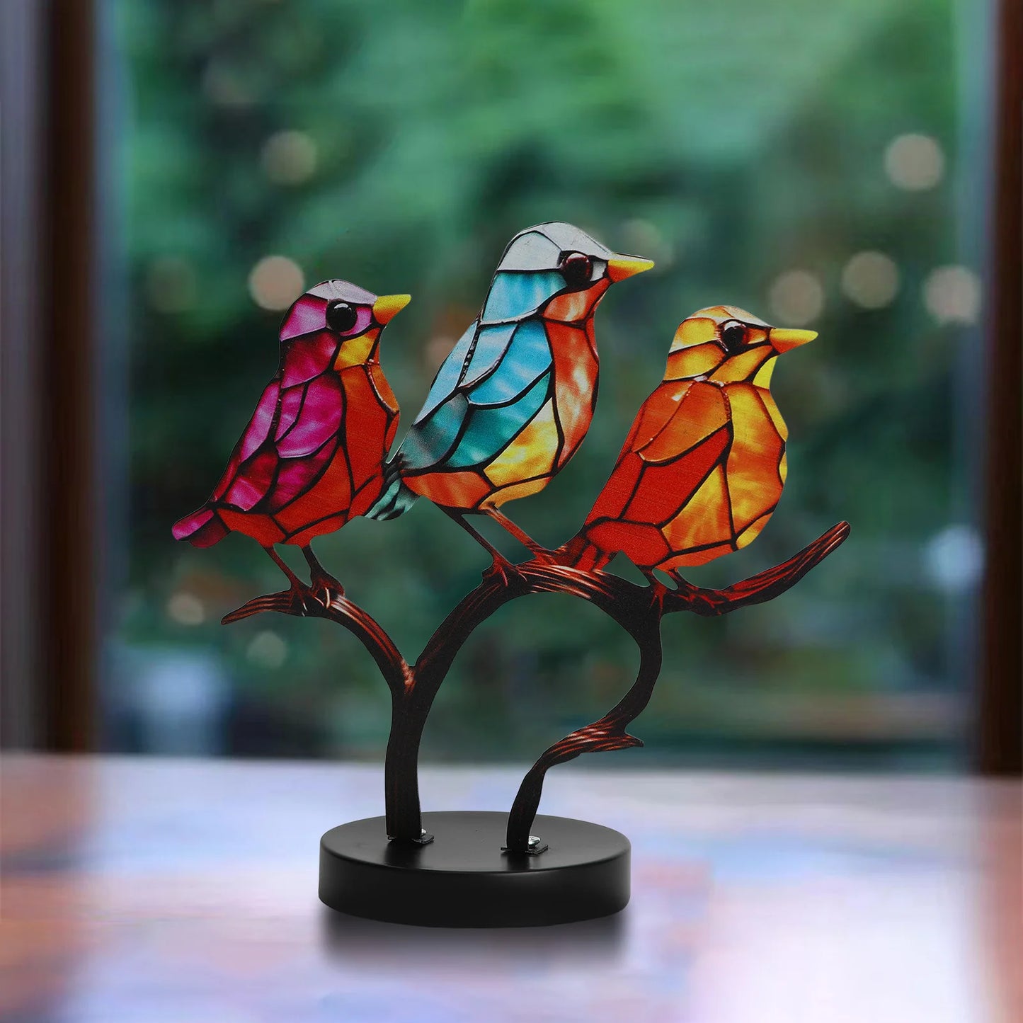 Metal Bird Colorful Sculpture Ornaments Household Craft