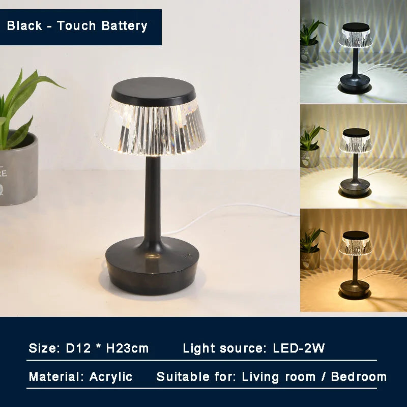 Decorative Rechargeable USB Cable Switch Crystal Lamp