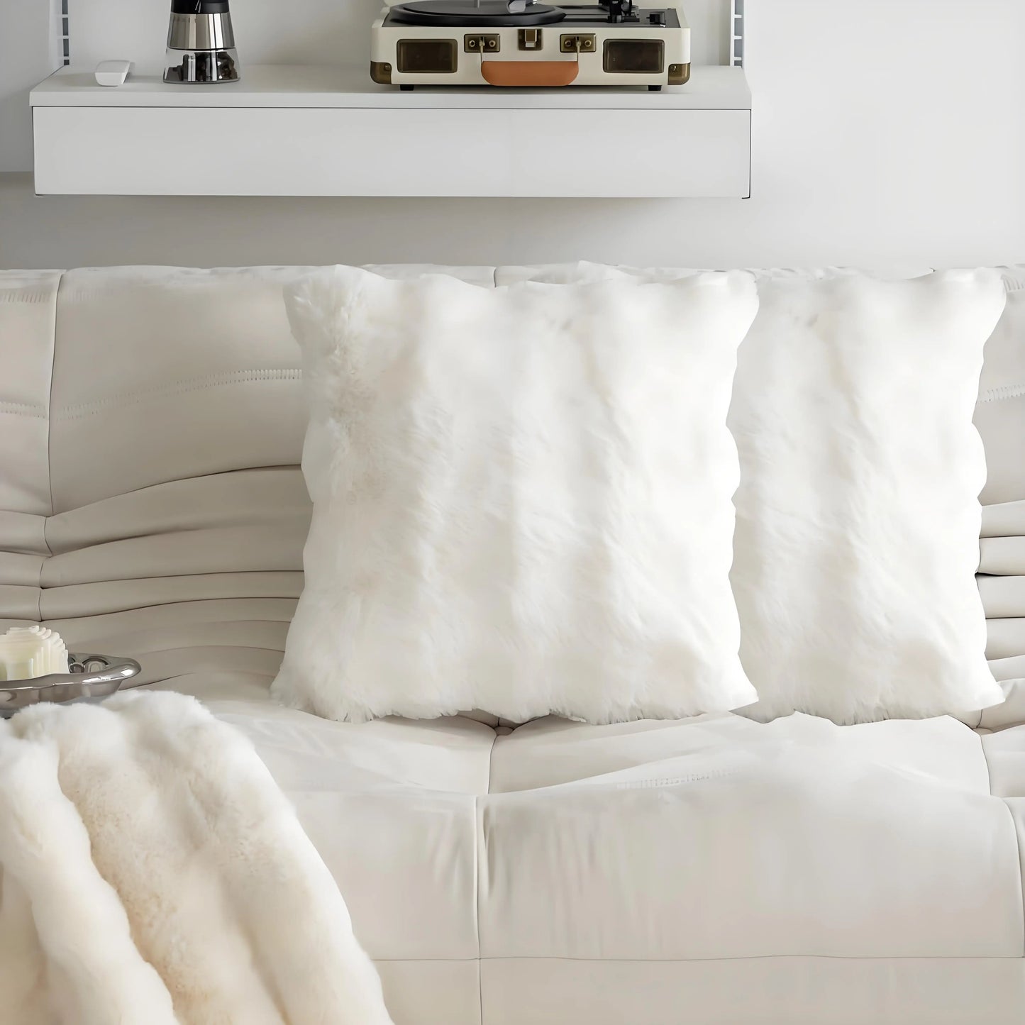 Cloud-Like Faux Fur Pillow Covers (Set of 2)