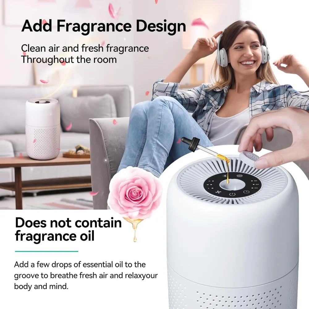 2-Pack Quiet Air Purifiers w/ Aromatherapy & Night Light