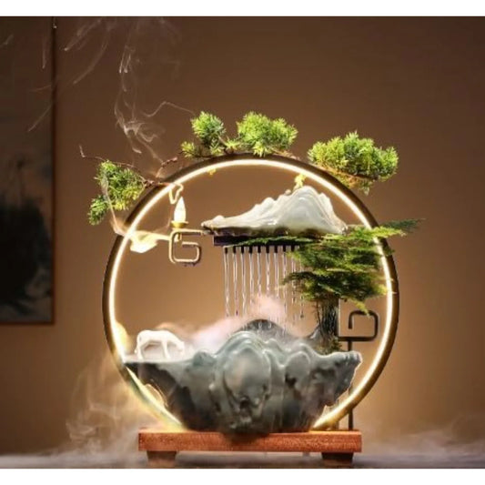 Tabletop Water Fountain Mist Maker Incense Holder