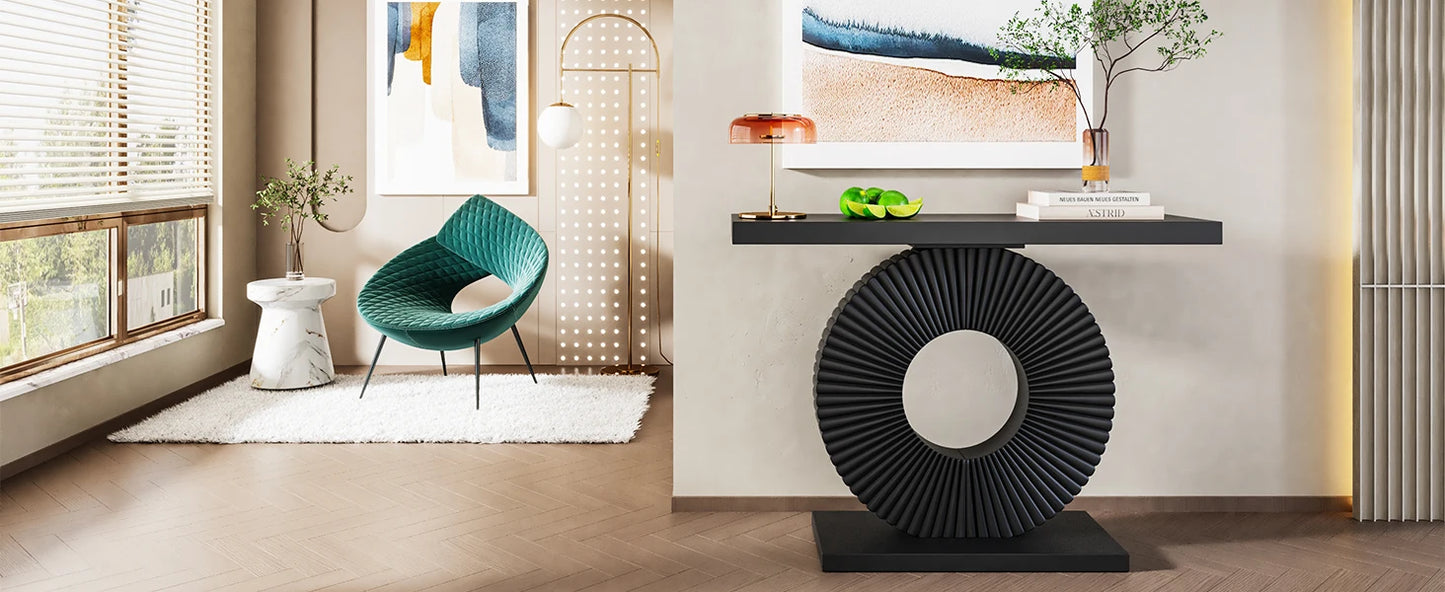 40-Inch Modern Console Table with Geometric Base
