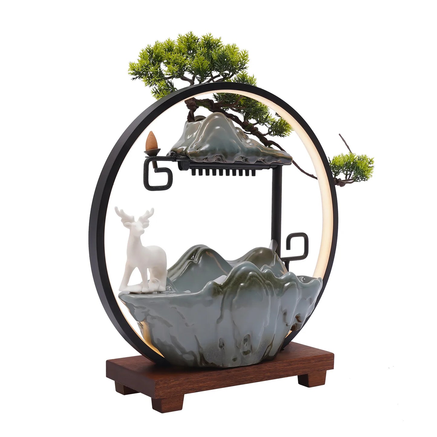 Tabletop Water Fountain LED Light and Mist Effect