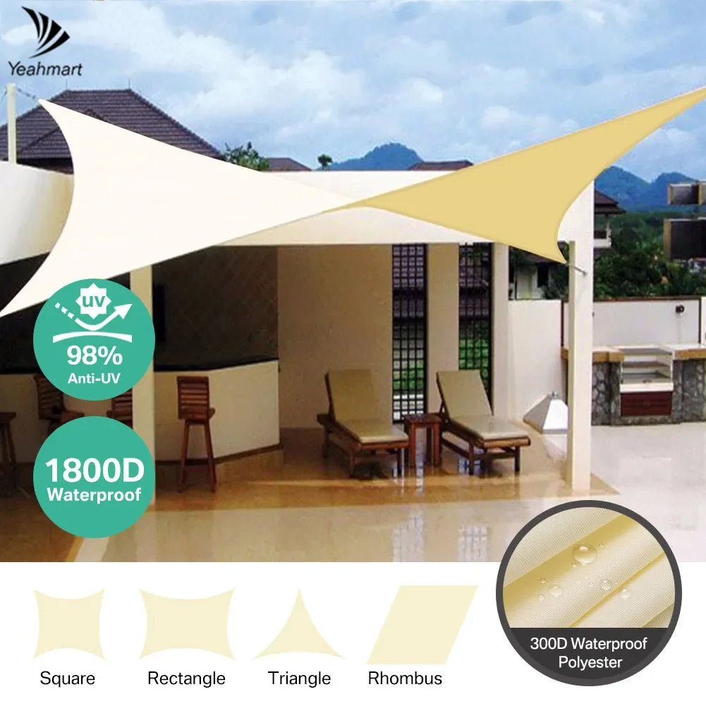 Waterproof Sun Shelter Sunshade Sail Cover Protection