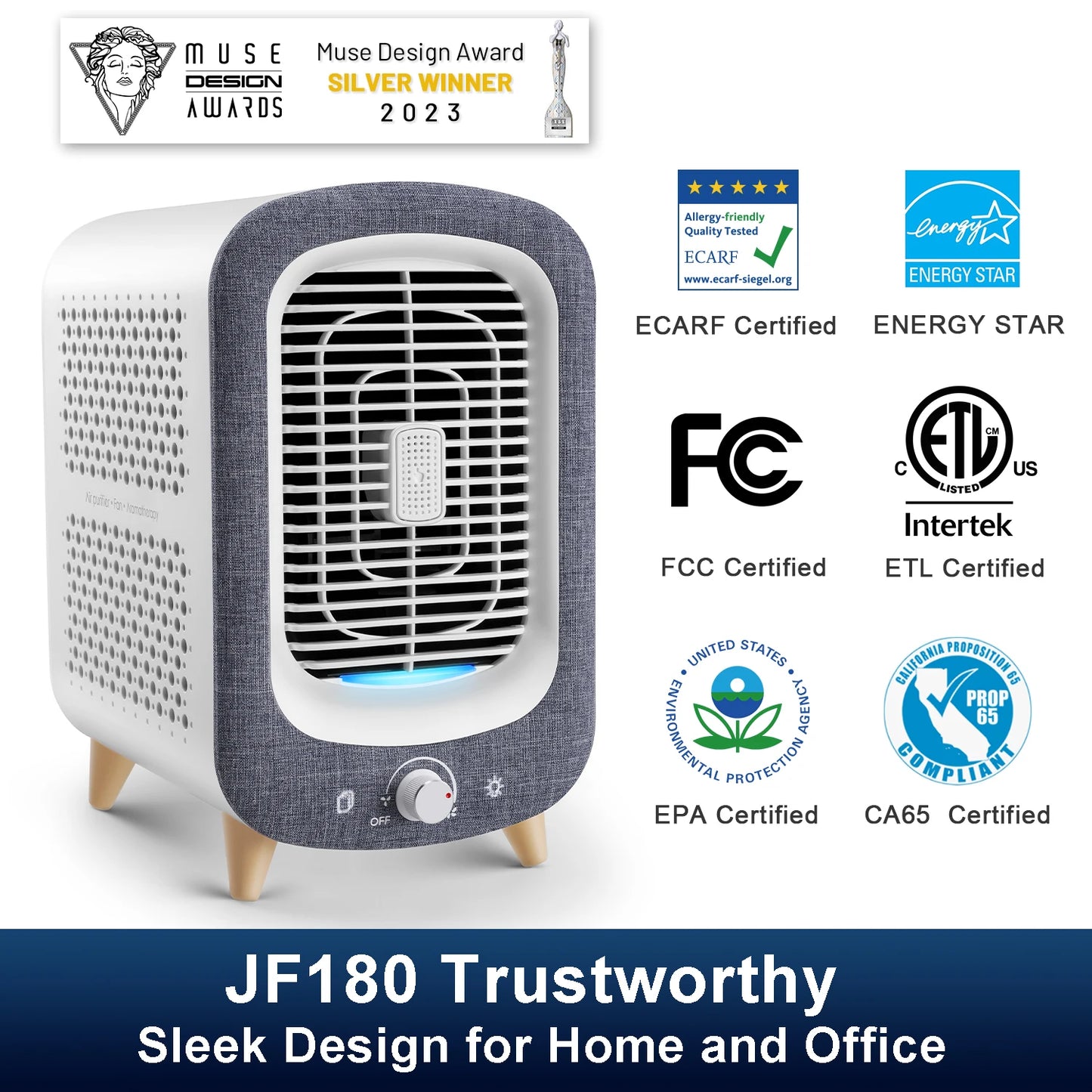 Air Purifier for Home Bedroom 780sq ft, HEPA &Activated Carbon