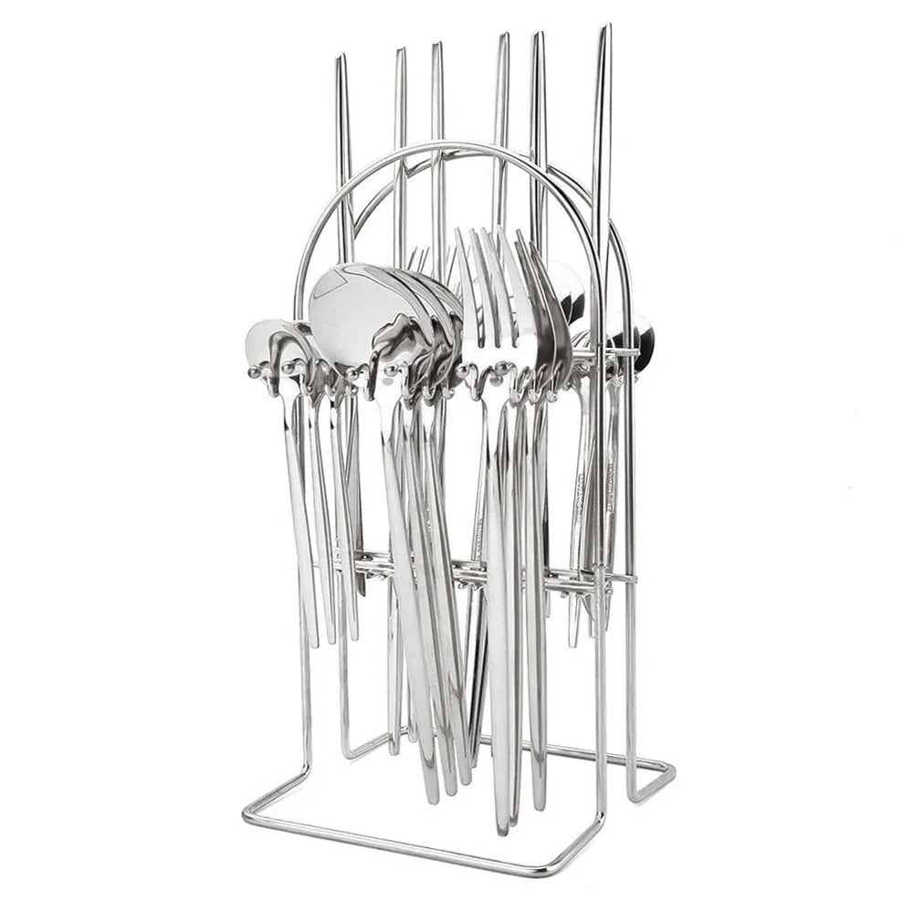 24Pcs Dinnerware Stainless Steel Cutlery Set