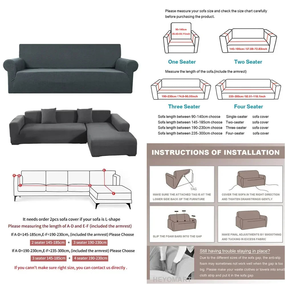 Polar Fleece Sofa Armchair L-Shape Sofa Covers