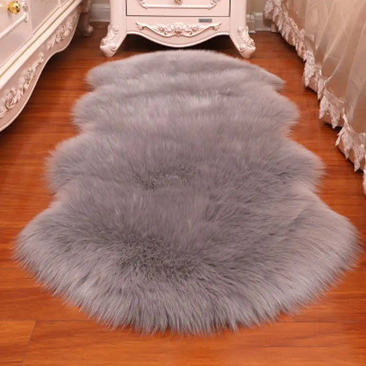 Washable Fluffy Shaggy Non-Slip Faux Fur Sheepskin Rug