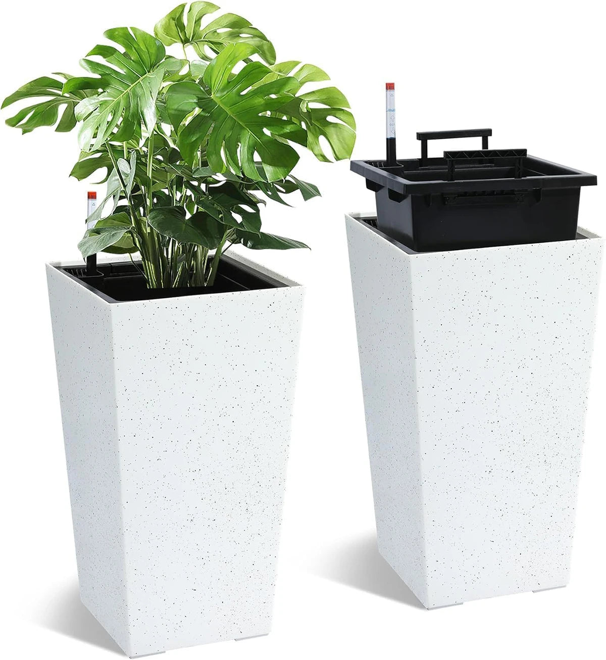 Large Rectangular Planters Set of 2, Outdoor Indoor