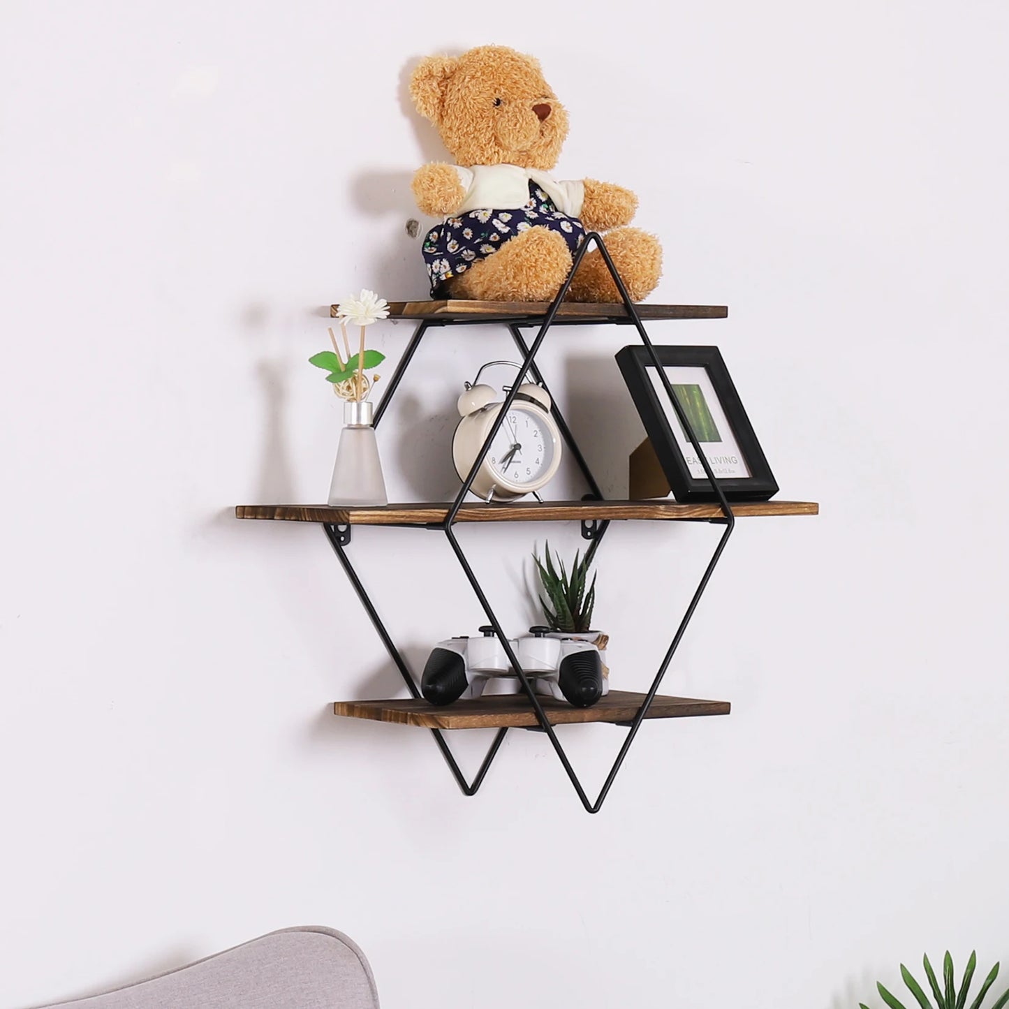 3 Tier Heavy Duty Wood Floating Shelf