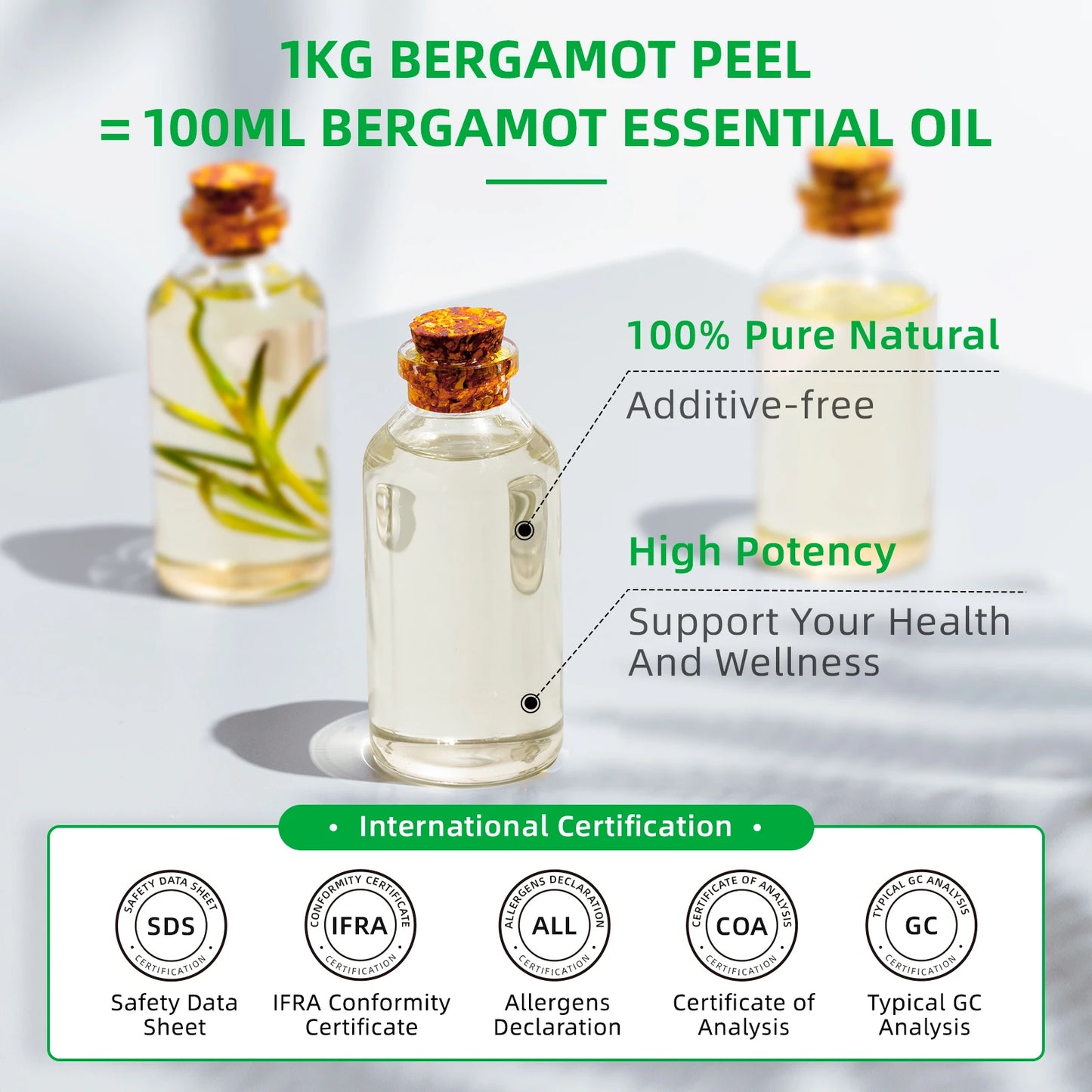 Bergamot Essential Oils100% Pure Nature Aromatherapy