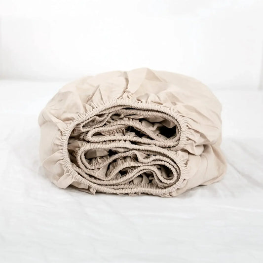 Simple&Opulence Linen Fitted Sheet (1 Piece) Flax Cotton