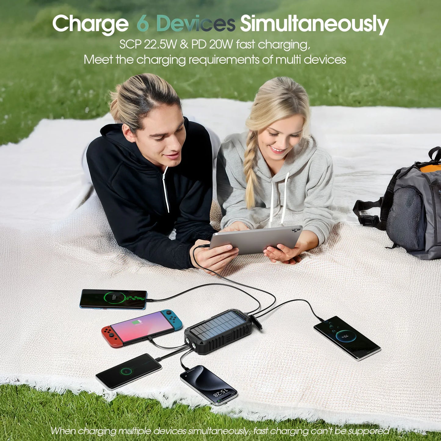 40000mAh Solar Power Bank with Hand Crank