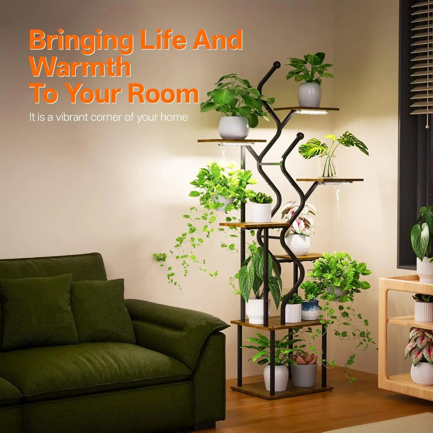 63 Inch Plant Stand with Grow Light