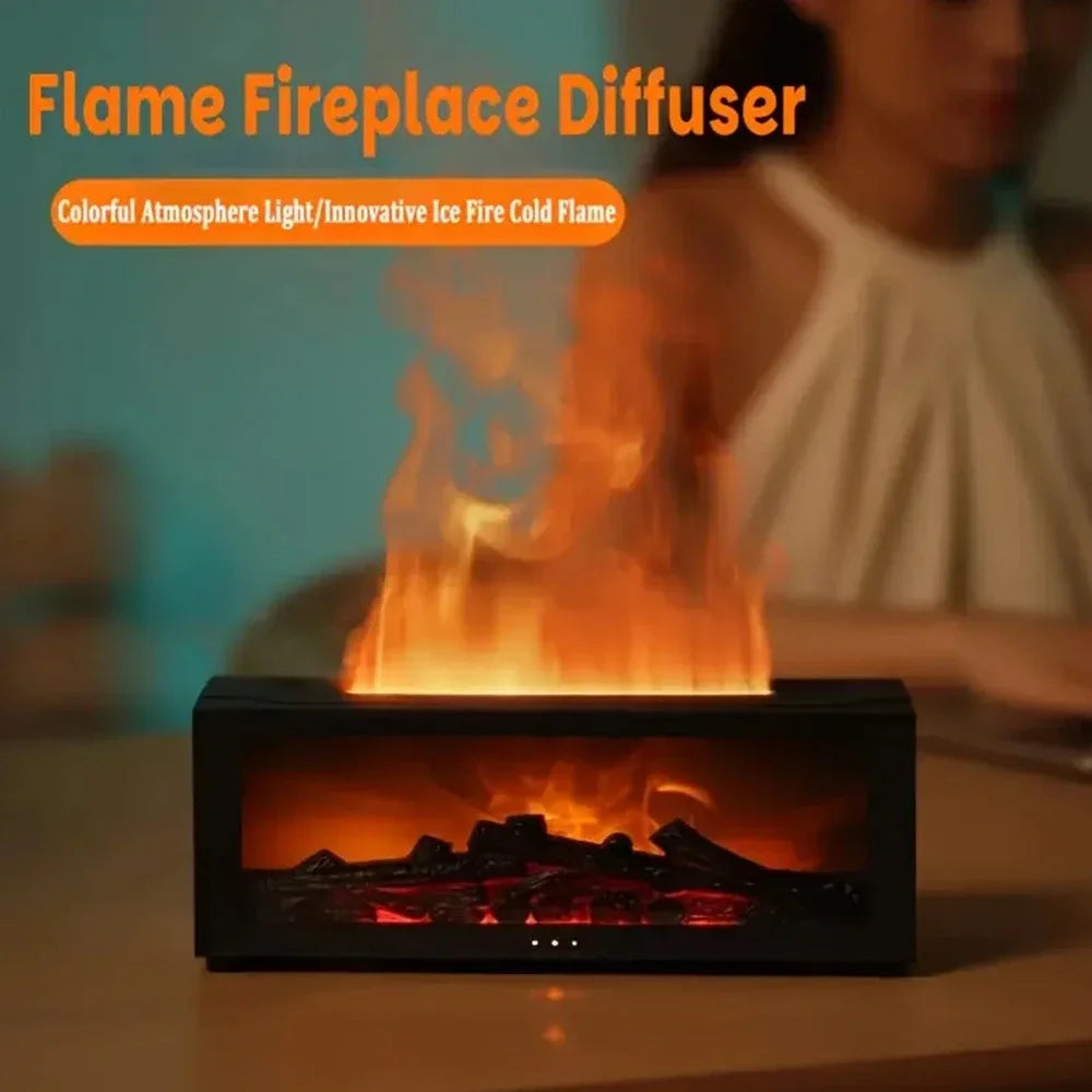 Aromatherapy Oil Diffuser Humidifier LED Flame Effect , Remote | Timer