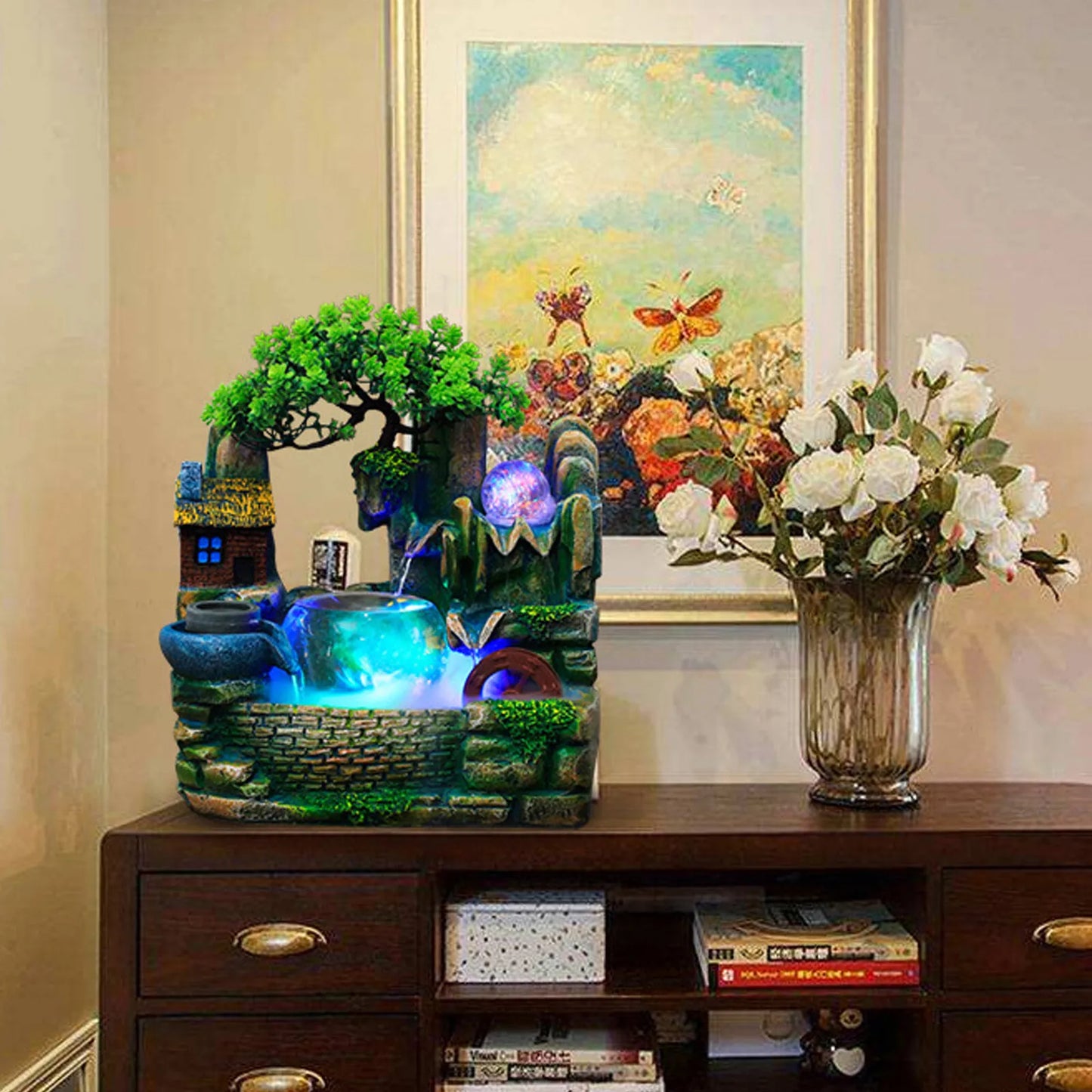 Desktop Fountain Waterfall Decor Landscape Rockeries Ornaments