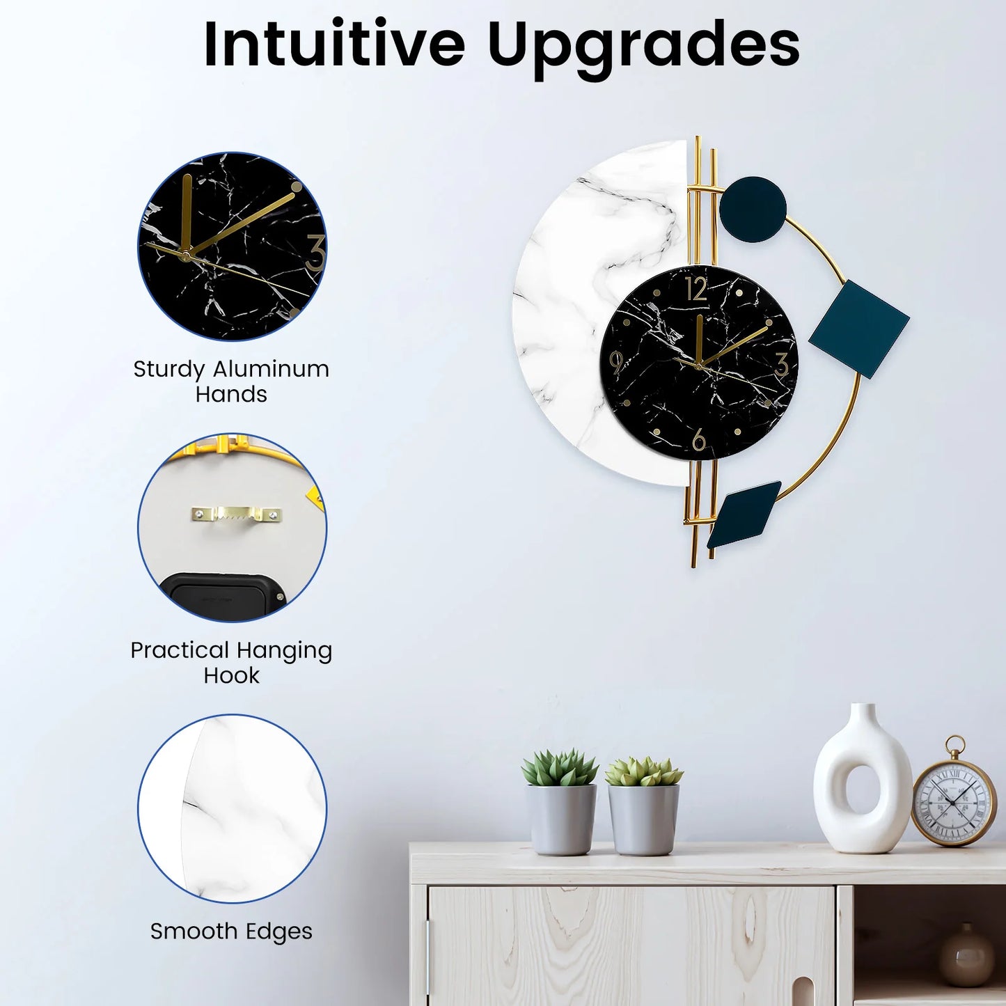 Mid-Century Creative Marble Luxury Wall Clock