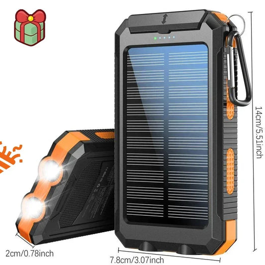 10000mAh Solar Power Bank Charger Light Compass