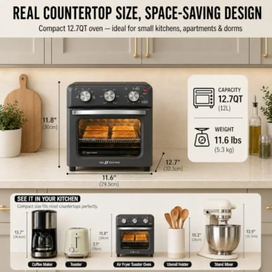 Retro Air Fryer Toaster Oven Combo