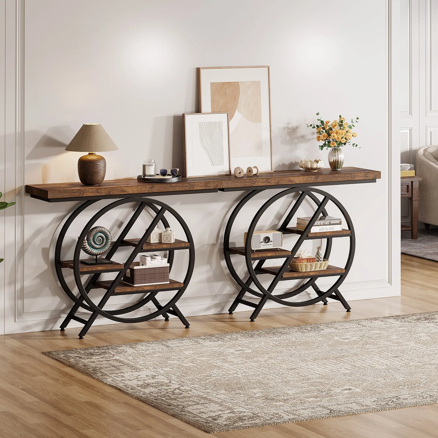4-Tier Entryway, Narrow Hallway, Sofa Console Table