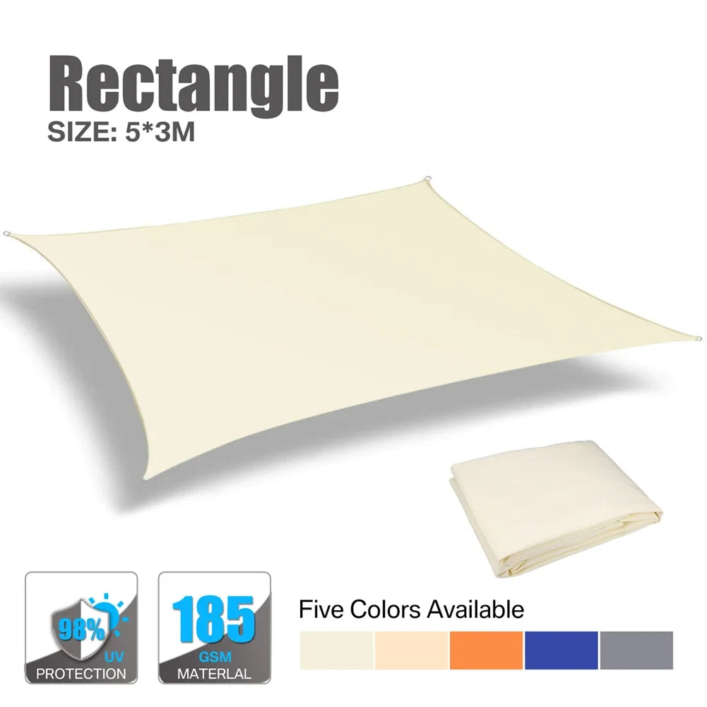 Waterproof Sun Shelter Sunshade Sail Cover Protection
