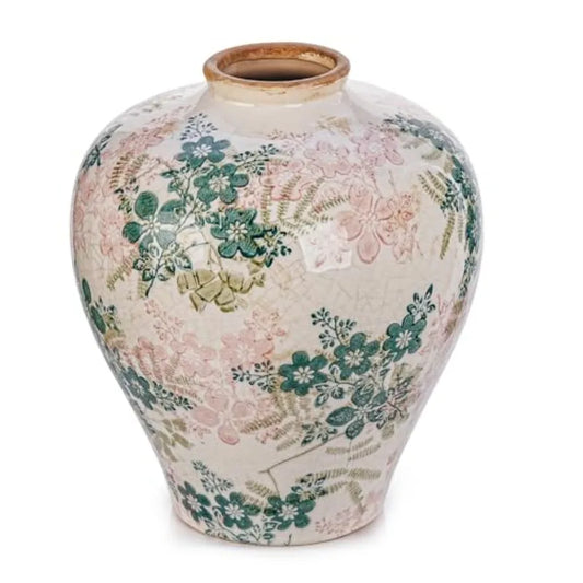 Vintage Crackled Glaze Pattern Ceramic Flower Vase