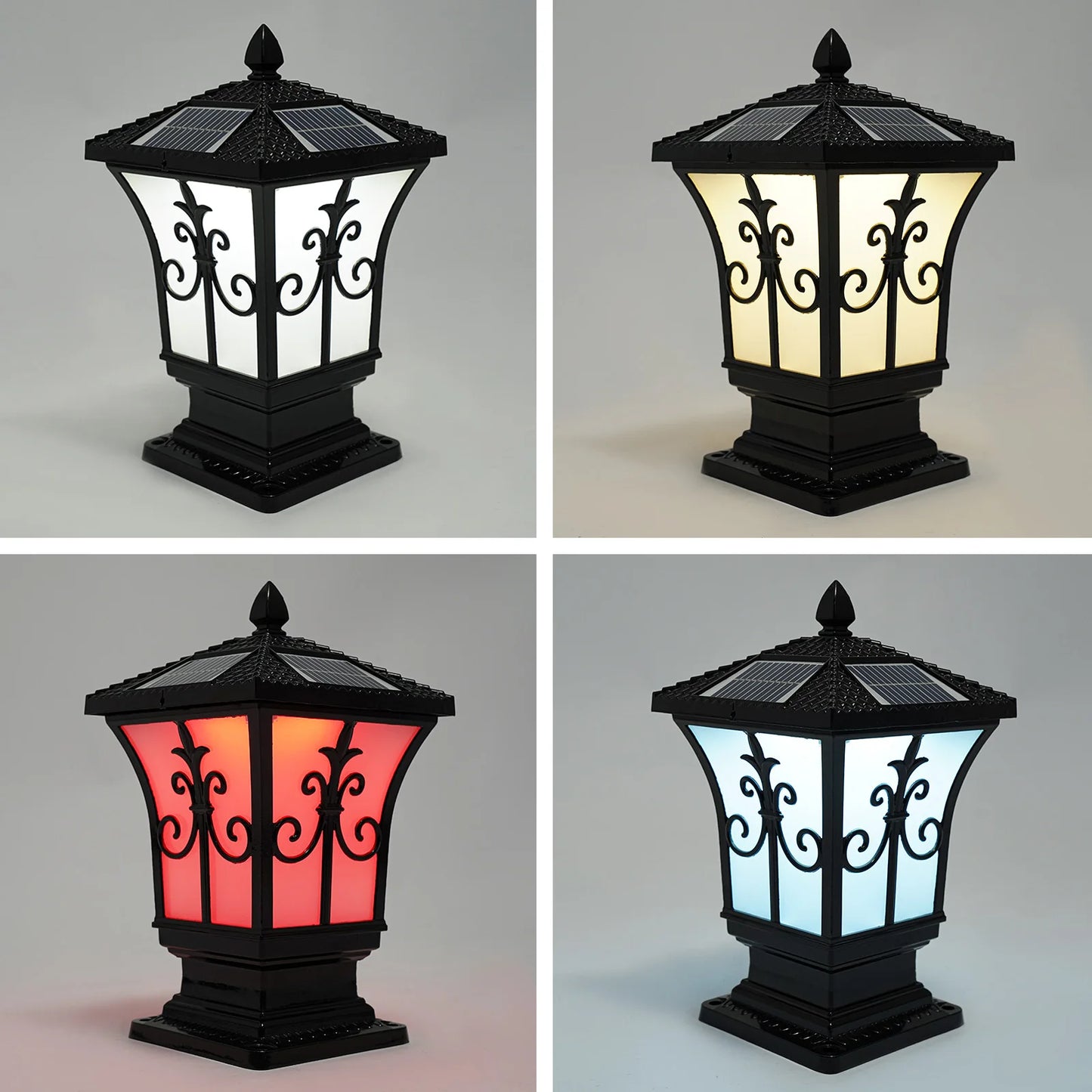 Outdoor Solar Post Light |Remote Control Garden Light