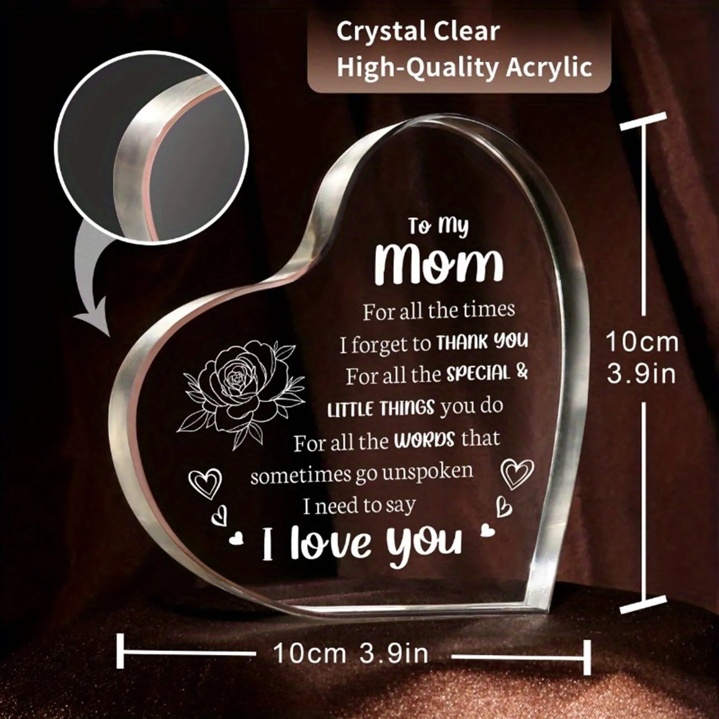 Mother's Day Gift Sign Heart Shaped Plaque